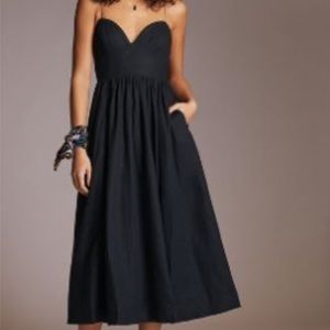 Maeve seamed contrast midi dress